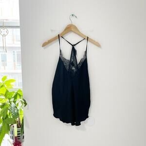 Intimately Free People Black Silky Lace Tank Size Medium